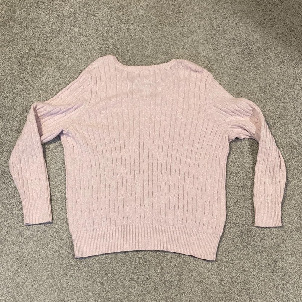 St. John's Bay Pink Cable Knit Sweater - Picture 7 of 7